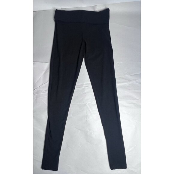 Pink Victoria's Secret Yoga Pants Leggings Women XS Black Fold Over Waist - Picture 1 of 8